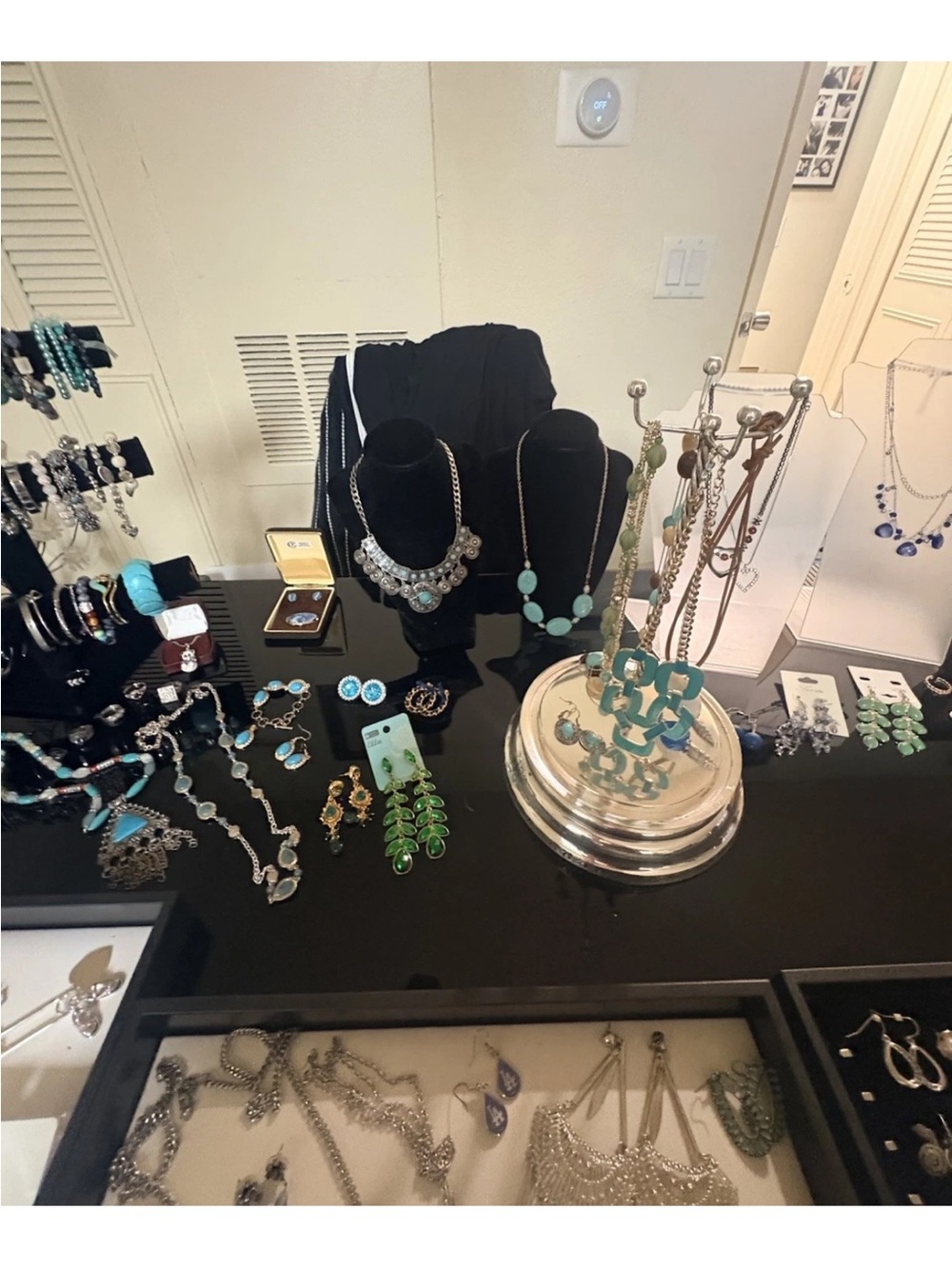 Turquoise And Silver Statement Necklace Collection View 3